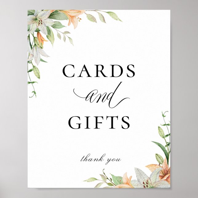 Moderne botanische Lily Cards Schild (Vorne)