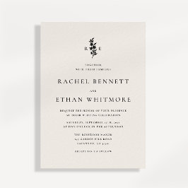 moderne botanische Monogramm-Hochzeitseinladung au Ankündigung