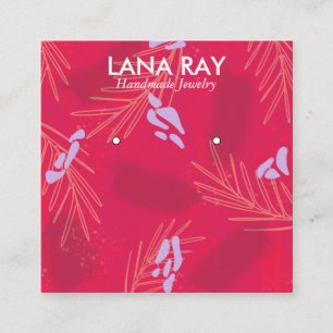 Moderne botanische Ohrring-Anzeige Quadratische Visitenkarte