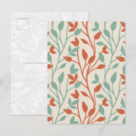 Moderne Botanische Orange-Salbei-Ranke Postkarte