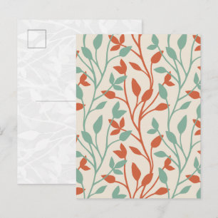 Moderne Botanische Orange-Salbei-Ranke Postkarte
