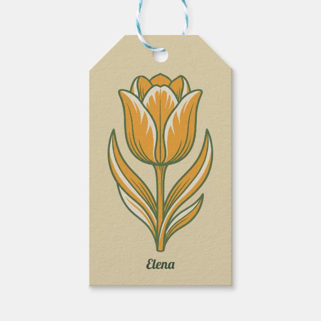 Moderne botanische Ostergrüße Geschenkanhänger (Vorderseite)