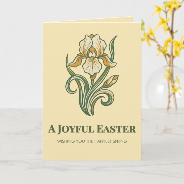 Moderne Botanische Ostergrüße Karte (Gelbe Blume)