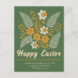Moderne botanische Ostergrüße Postkarte