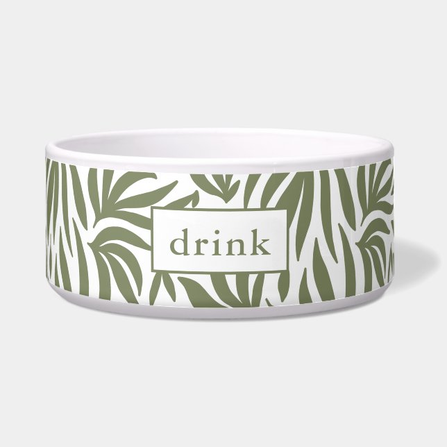 Moderne Botanische Printtrinkdose Dog Bowl Napf (Vorderseite)