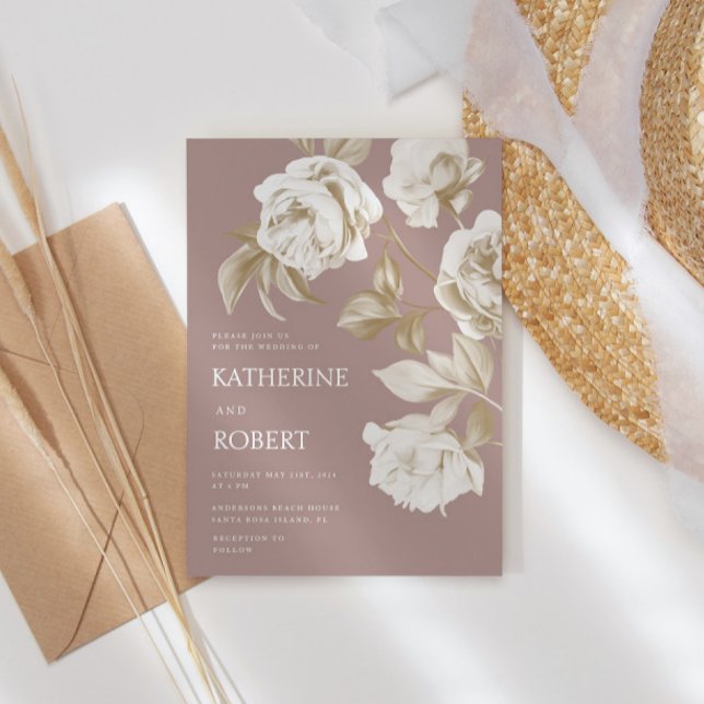 Moderne botanische Rose Einladung (Von Creator hochgeladen)