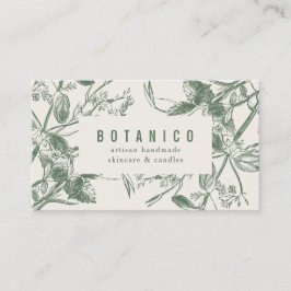 Moderne botanische Sage Cream Floral Einfach  Visitenkarte