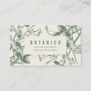 Moderne botanische Sage Cream Floral Einfach  Visitenkarte