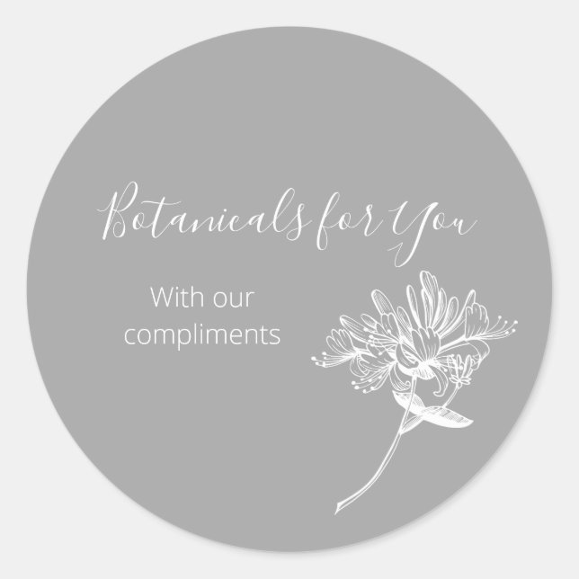 Moderne Botanische Schrift und Honeysuckle Sticker (Vorderseite)