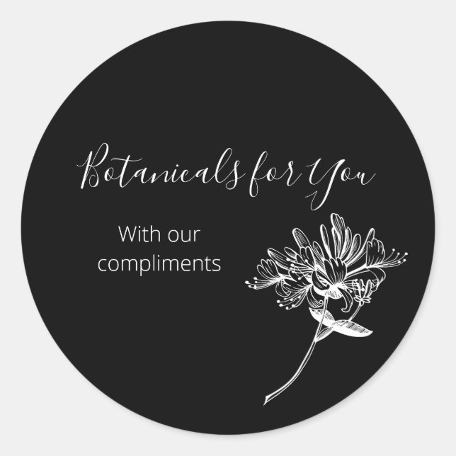 Moderne Botanische Schrift und Honeysuckle Sticker (Vorderseite)