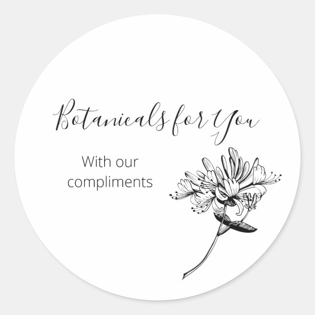 Moderne Botanische Schrift und Honeysuckle Sticker (Vorderseite)