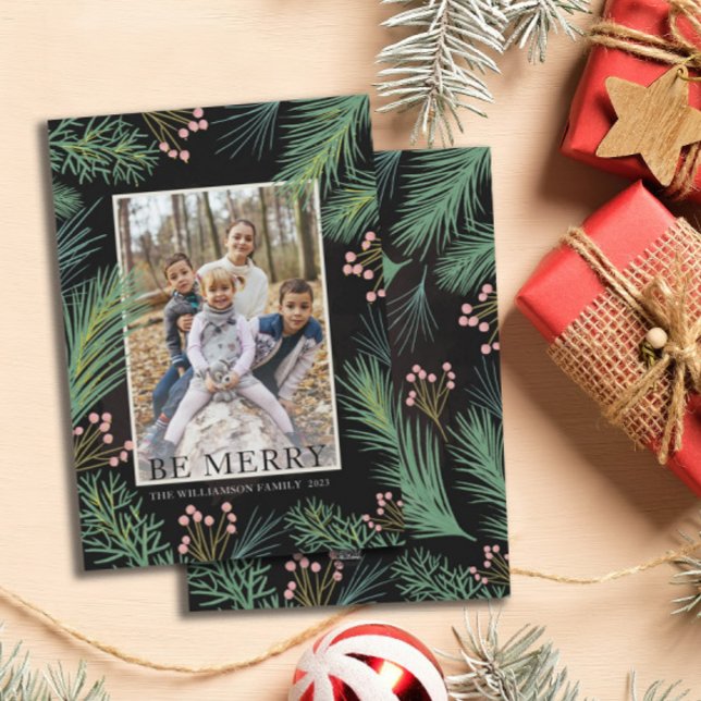 Moderne botanische Sei frohe Weihnachten (Von Creator hochgeladen)