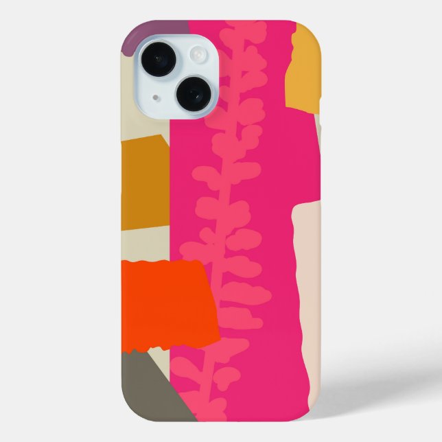 Moderne botanische Silhouette künstlerische Farbbl Case-Mate iPhone Hülle (Rückseite)