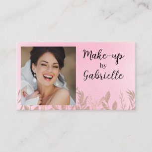 Moderne botanische Soft-Pink-Boho-Foto-QR-Code  Visitenkarte
