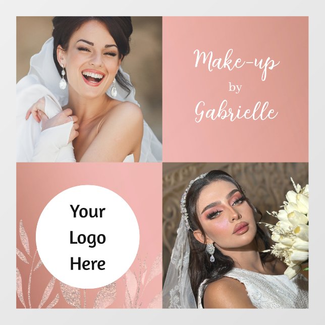 Moderne botanische staubige Rose Boho Foto Schrift Fensteraufkleber (Blatt)