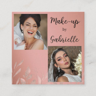 Moderne botanische staubige Rose Boho-Schrift für Quadratische Visitenkarte
