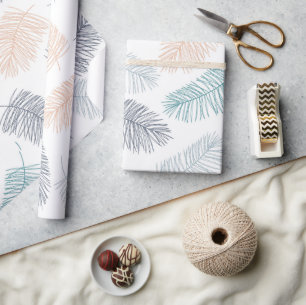 Moderne botanische tropische Blätter Hochzeitsgesc Geschenkpapier