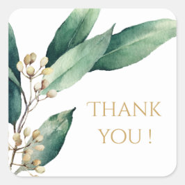 Moderne botanische Vegetation rustikale Gastgesche Quadratischer Aufkleber