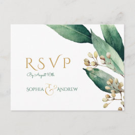 Moderne botanische Vegetation rustikale Hochzeit R Einladungspostkarte