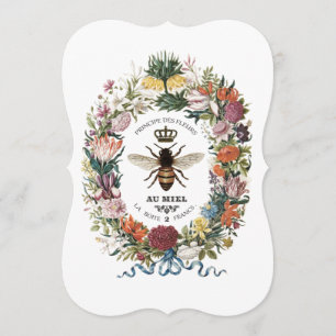 MODERNE BOTANISCHE VINTAGE-KÖNIGIN-BIENE EINLADUNG