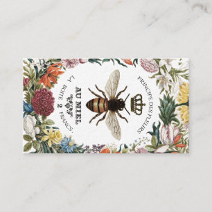 MODERNE BOTANISCHE VINTAGE-KÖNIGIN-BIENE VISITENKARTE