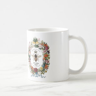 MODERNE BOTANISCHE VINTAGE-KÖNIGINBIENE KAFFEETASSE