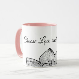 Moderne Botanische "Wähle Liebe und Freundlichkeit Tasse