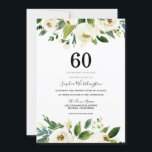 Moderne Botanische Weiße Flora 60. Geburtstagspart Einladung<br><div class="desc">Moderne Botanische Weiße Blüte 60. Geburtstagsparty Einladung Siehe Matching Kollektion in Niche und Nest Store</div>