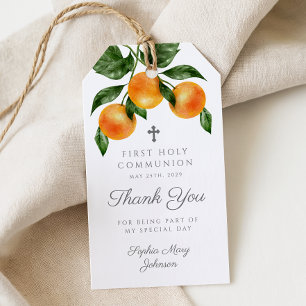 Moderne botanische Zitrus Dankeschön Erstkommunion Geschenkanhänger