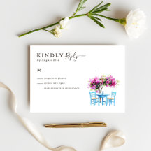 Moderne Bougainvillea Zielort Hochzeit RSVP