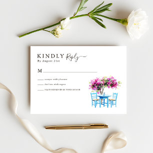 Moderne Bougainvillea Zielort Hochzeit RSVP Karte