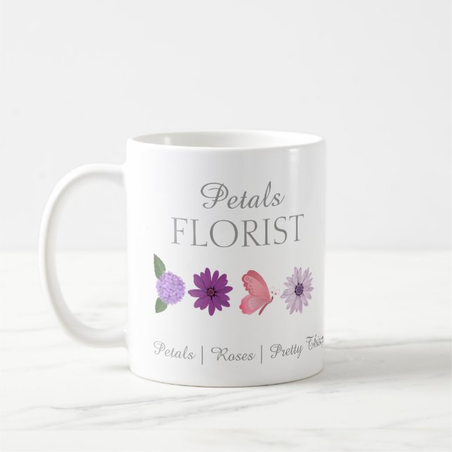 Moderne Boutique-Blumenladen-Branding  Kaffeetasse (Links)