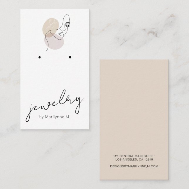 Moderne Boutique Earring Display Card Visitenkarte (Vorne/Hinten)