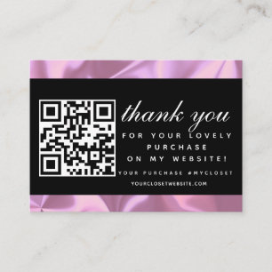 Moderne Boutique-Schönheit Rosa Dankeschön QR-Code Visitenkarte