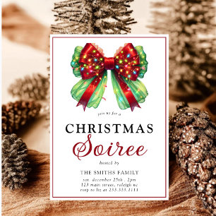 Moderne Bow Christmas Lights Sorie Feiertagskarte