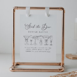 Moderne Bow Drinks Stock die Bar Flasche Raffle Ze Poster