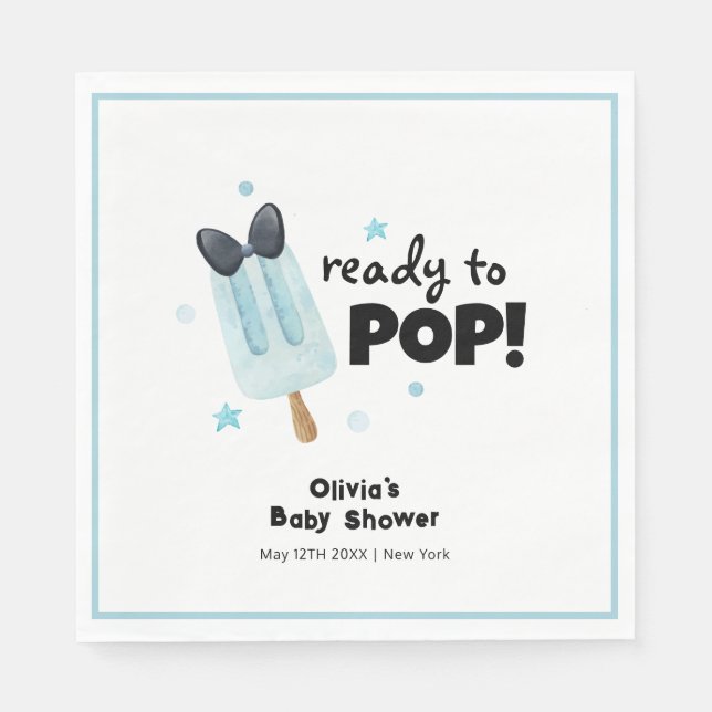 Moderne Bow Ice Cream für Pop Babydusche Serviette (Vorderseite)