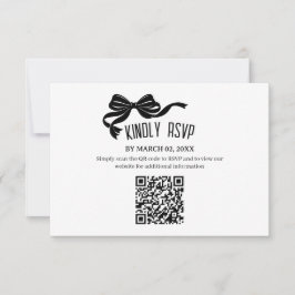 Moderne Bow RSVP-Karte mit QR-Code RSVP Karte