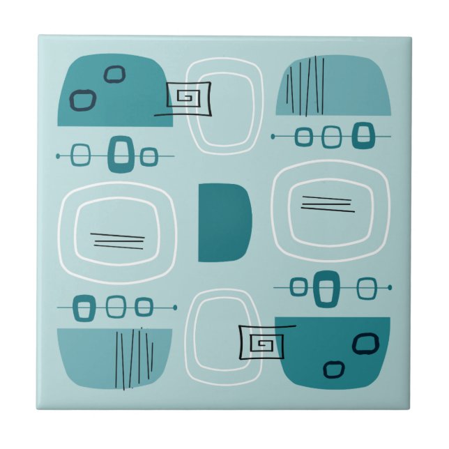 Moderne Bowls & Stones Türkis Fliese (Vorderseite)