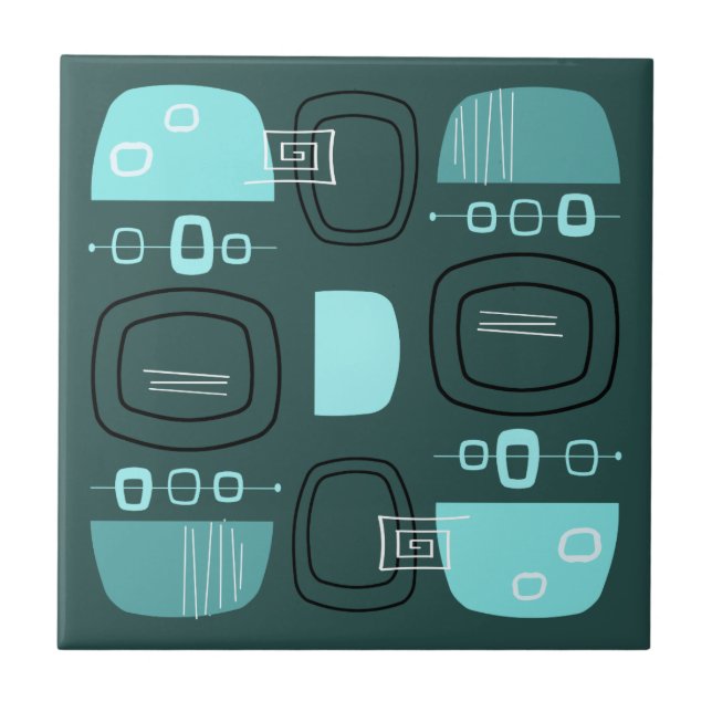 Moderne Bowls und Stones Aquamarin Fliese (Vorderseite)