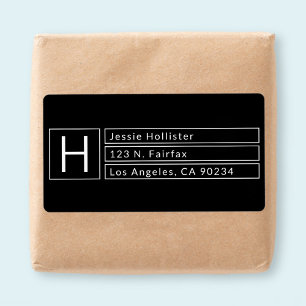 Moderne Box-Monogramm schwarze und weiße Rücksende