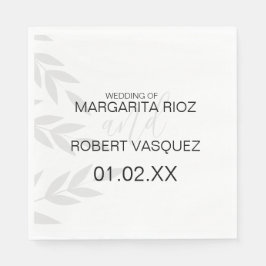 Moderne Branch Grau Schwarz-weiß Serviette