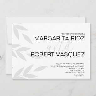 Moderne Brand Gray White Script Einladung Hochzeit