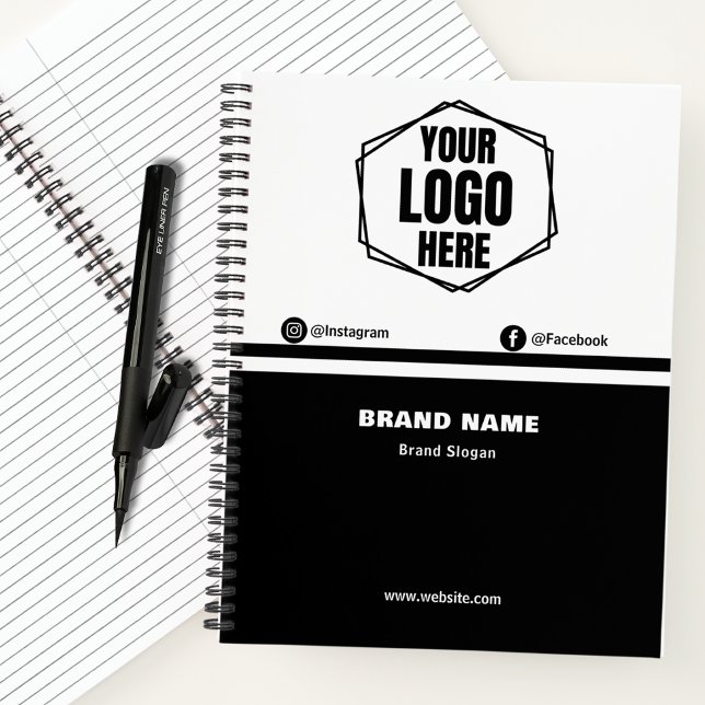 Moderne Branding- und Firmenlogo-Werbeaktion Notizbuch (Von Creator hochgeladen)
