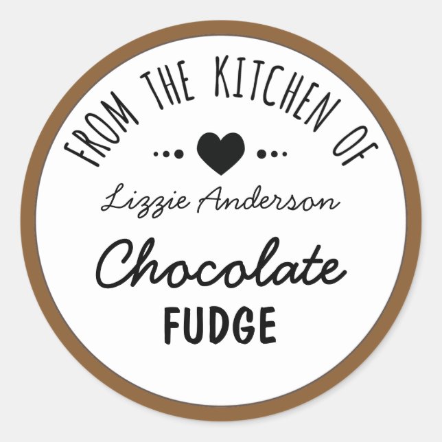 Moderne Braun aus der Küche des Labels Runder Aufkleber (Vorderseite)