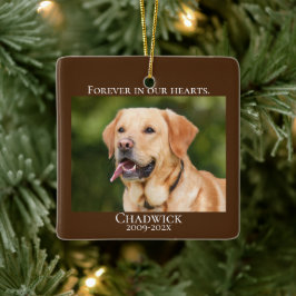 Moderne Braun Foto-Pet-Memorial Keramikornament