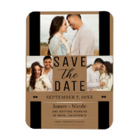 Moderne Braun Save the Date 3 Foto Hochzeit