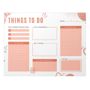 Moderne, braunbeige Dinge, um Notepad aufzulisten Notizblock