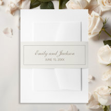 Moderne braune Creme-Schrift-Hochzeits-Bauchband