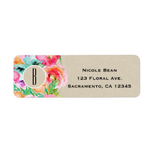 Moderne braune Florale Kraft-Hochzeitsdusche